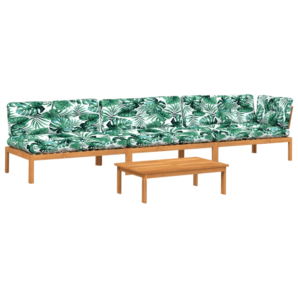 Set Divani Pallet Giardino 4pz Cuscini Legno Massello Acacia | homemem39