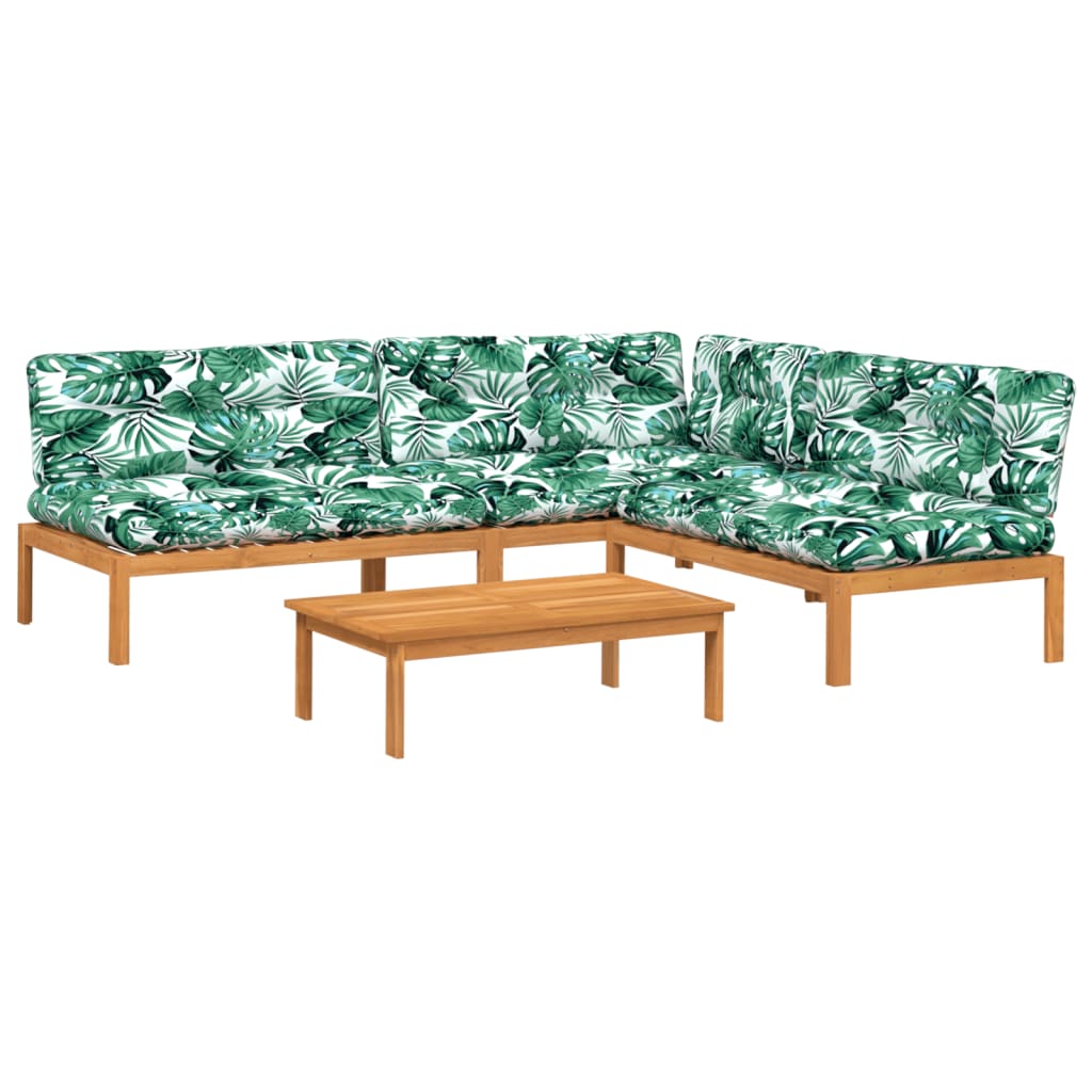 Set Divani Pallet Giardino 4pz Cuscini Legno Massello Acacia | homemem39