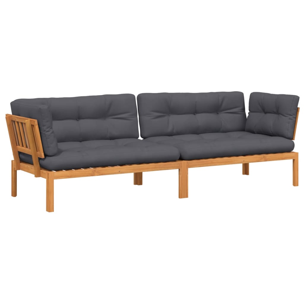 Divani Angolari Pallet Giardino con Cuscini 2pz Massello Acacia | homemem39