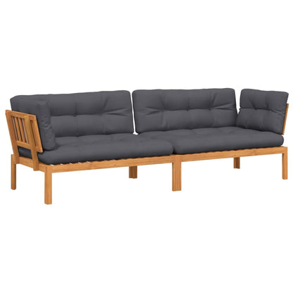 Divani Angolari Pallet Giardino con Cuscini 2pz Massello Acacia | homemem39