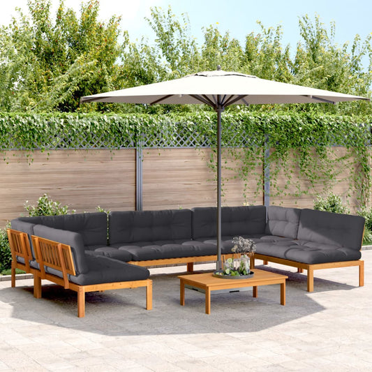 Set Divano Pallet da Giardino 6 pz con Cuscini Massello Acacia | homemem39