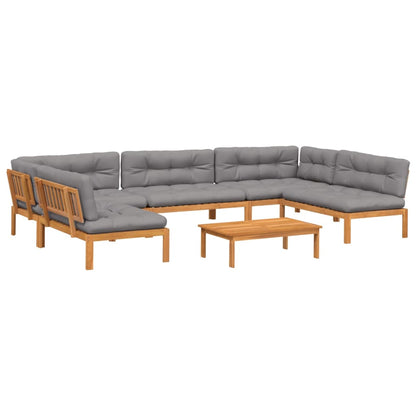 Set Divano Pallet da Giardino 6 pz con Cuscini Massello Acacia | homemem39
