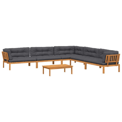 Set Divano Pallet da Giardino 6 pz con Cuscini Massello Acacia | homemem39