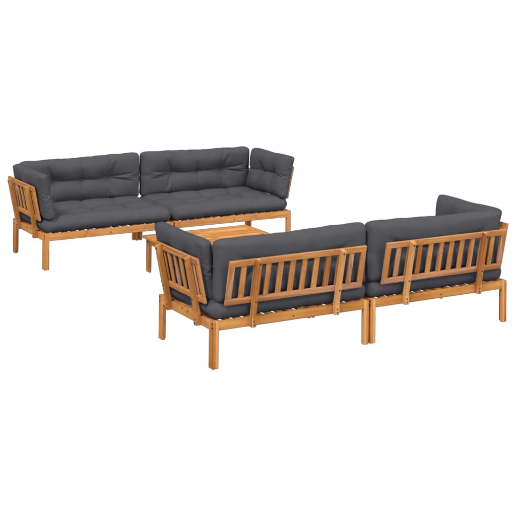 Set Divano Pallet Giardino 5pz con Cuscini Massello Acacia | homemem39