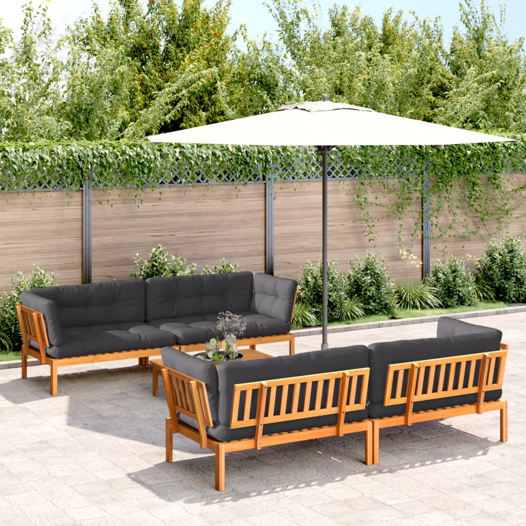 Set Divano Pallet Giardino 5pz con Cuscini Massello Acacia | homemem39