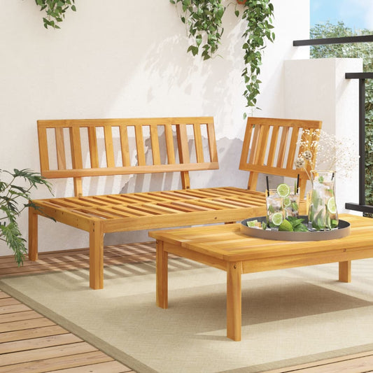 Divano Angolare da Giardino Pallet in Legno Massello di Acacia | homemem39