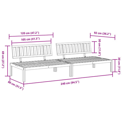 Divani Centrali da Giardino Pallet 2pz Legno Massello di Acacia | homemem39