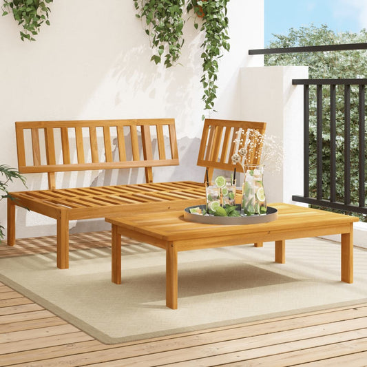 Set Divani Pallet da Giardino 2pz in Legno Massello di Acacia | homemem39
