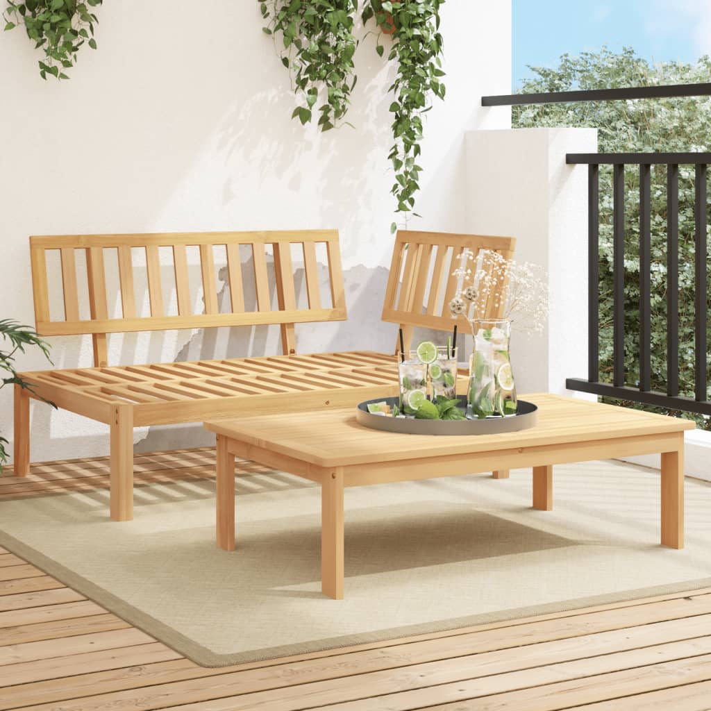 Set Divani Pallet da Giardino 2pz in Legno Massello di Acacia | homemem39