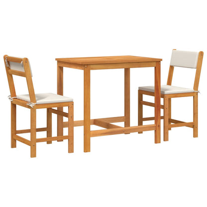Set da Balcone 3pz con Cuscini in Legno Massello di Acacia | homemem39