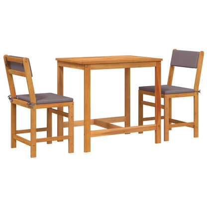 Set da Balcone 3pz con Cuscini in Legno Massello di Acacia | homemem39
