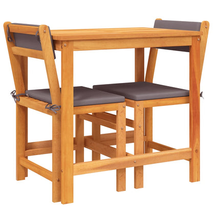 Set da Balcone 3pz con Cuscini in Legno Massello di Acacia | homemem39