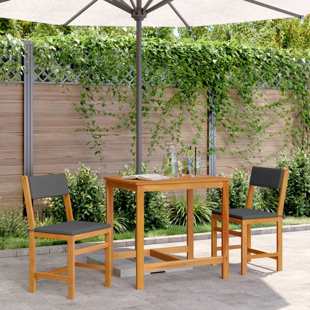 Set da Balcone 3pz con Cuscini in Legno Massello di Acacia | homemem39