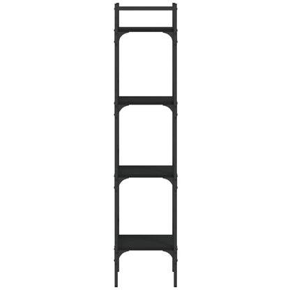 Libreria a 4 Ripiani Nera 35x30x138,5 cm in Legno Multistrato | homemem39