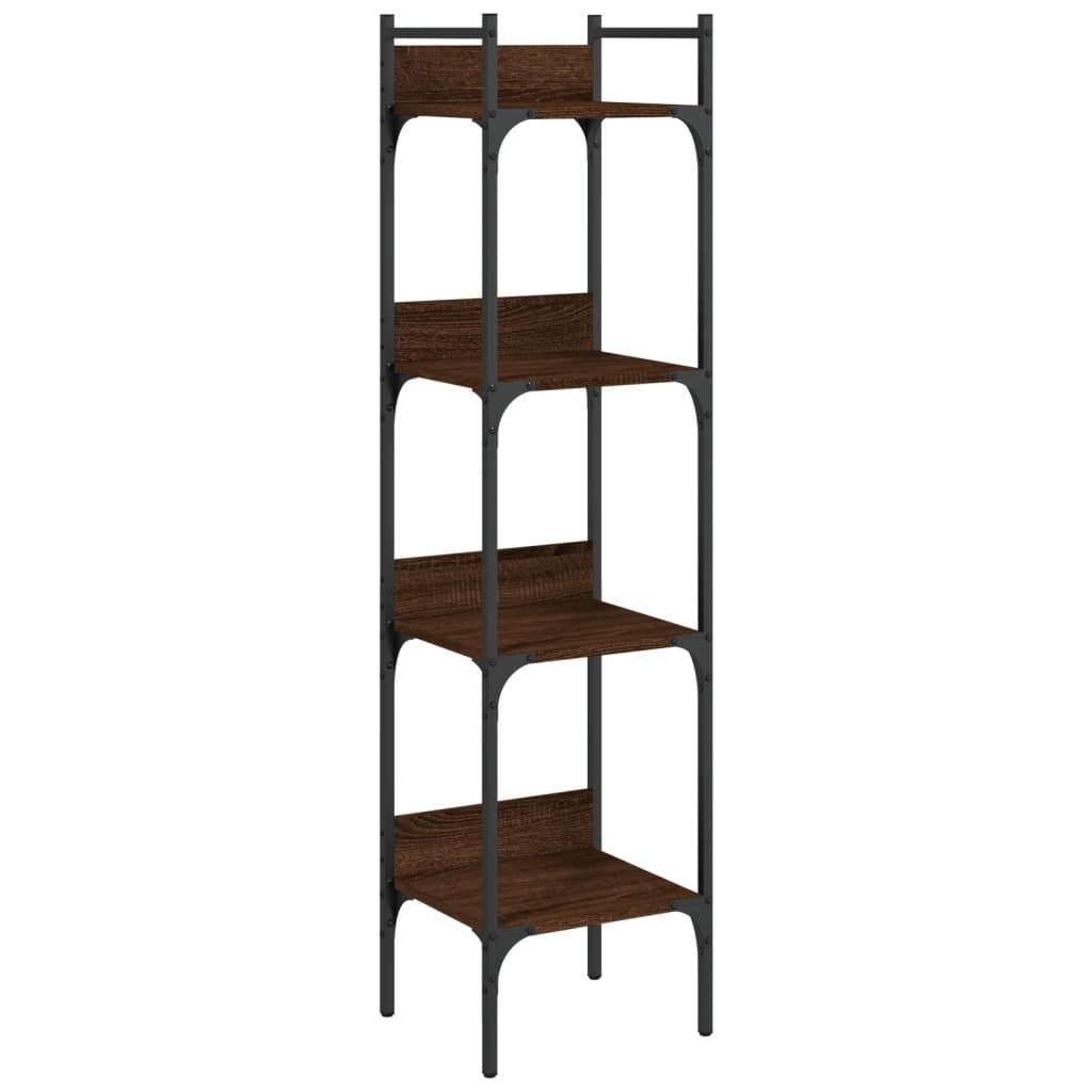 Libreria 4 Ripiani Rovere Marrone 35x30x138,5 Legno Multistrato | homemem39