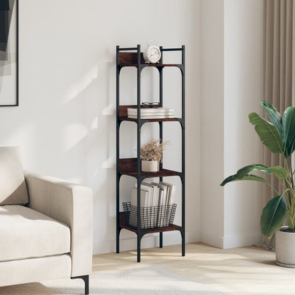 Libreria 4 Ripiani Rovere Marrone 35x30x138,5 Legno Multistrato | homemem39