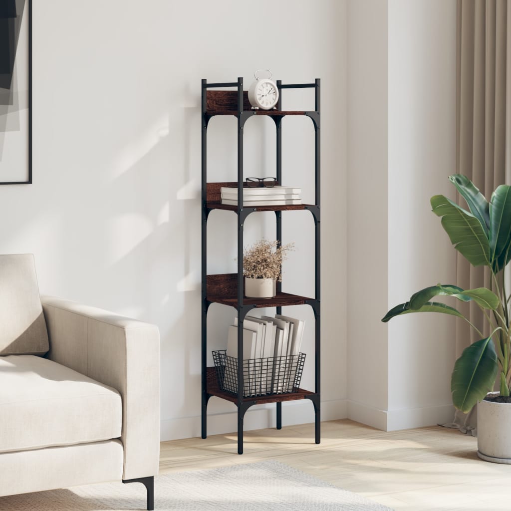 Bookshelf 4 livelli Tall Brown Oak