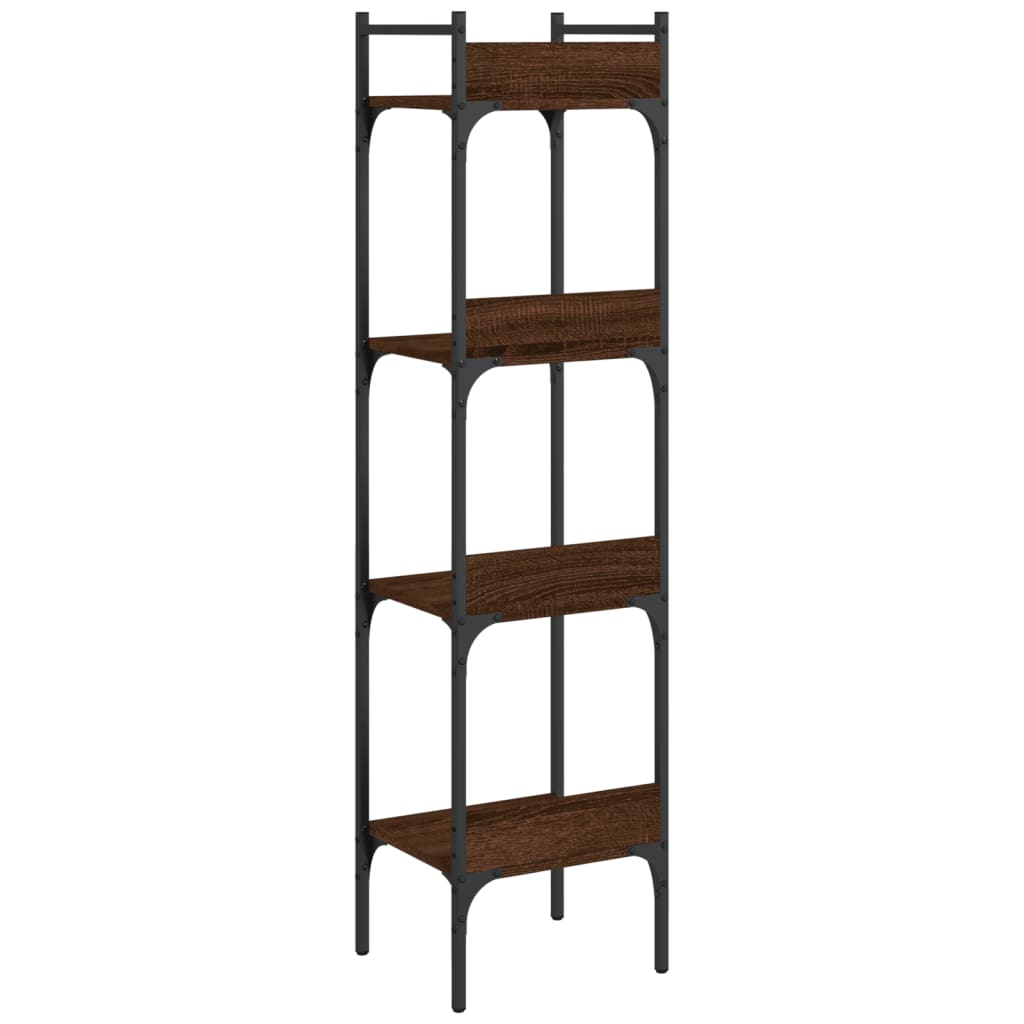 Libreria 4 Ripiani Rovere Marrone 35x30x138,5 Legno Multistrato | homemem39