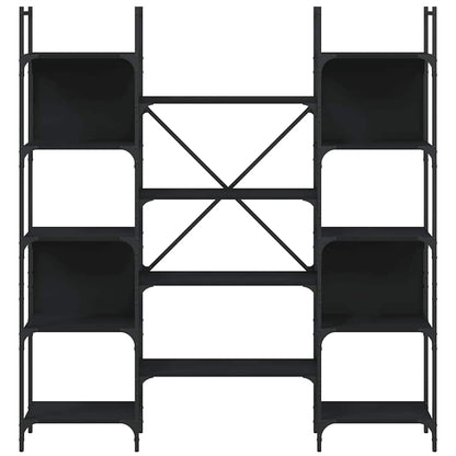 Libreria Nera 155,5x24x166,5 cm in Legno Multistrato | homemem39