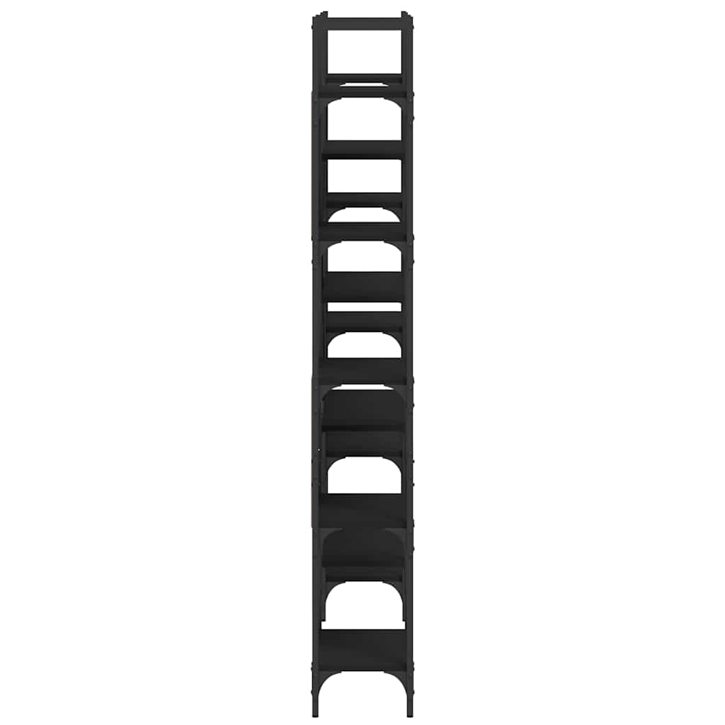 Libreria Nera 155,5x24x166,5 cm in Legno Multistrato | homemem39
