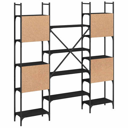 Libreria Nera 155,5x24x166,5 cm in Legno Multistrato | homemem39