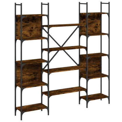 Libreria Rovere Fumo 155,5x24x166,5 cm in Legno Multistrato | homemem39