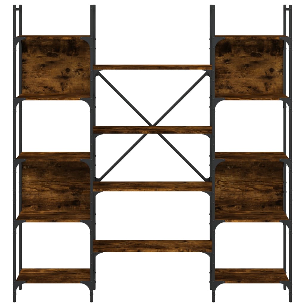 Libreria Rovere Fumo 155,5x24x166,5 cm in Legno Multistrato | homemem39