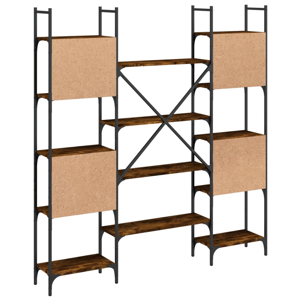 Libreria Rovere Fumo 155,5x24x166,5 cm in Legno Multistrato | homemem39