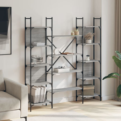 Libreria Grigio Sonoma 155,5x24x166,5 cm in Legno Multistrato | homemem39