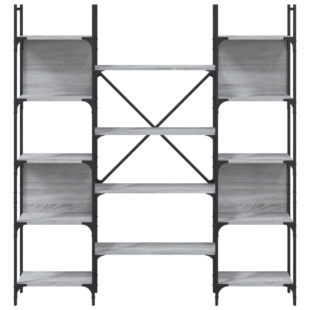 Libreria Grigio Sonoma 155,5x24x166,5 cm in Legno Multistrato | homemem39