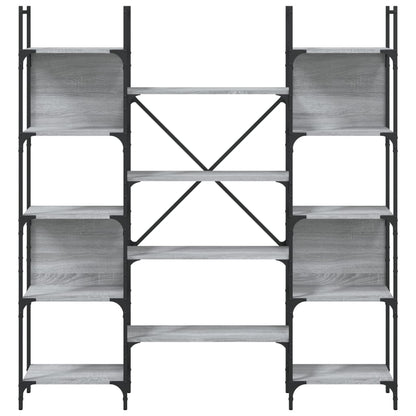 Libreria Grigio Sonoma 155,5x24x166,5 cm in Legno Multistrato | homemem39