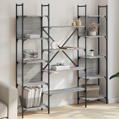 Libreria Grigio Sonoma 155,5x24x166,5 cm in Legno Multistrato | homemem39