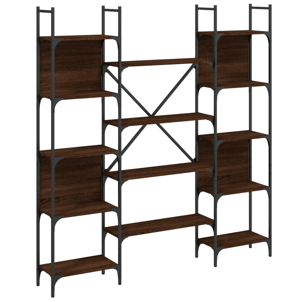 Libreria Rovere Marrone 155,5x24x166,5 cm in Legno Multistrato | homemem39