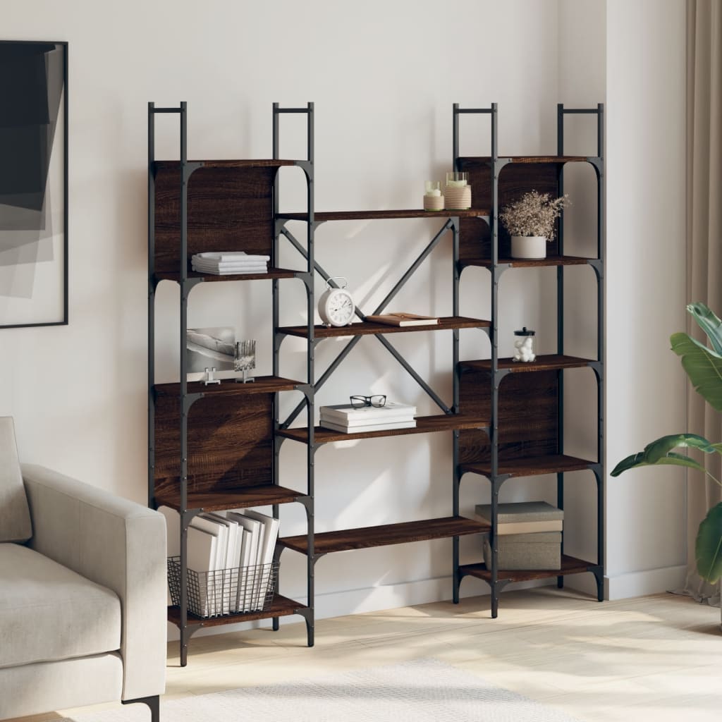 Libreria Rovere Marrone 155,5x24x166,5 cm in Legno Multistrato | homemem39