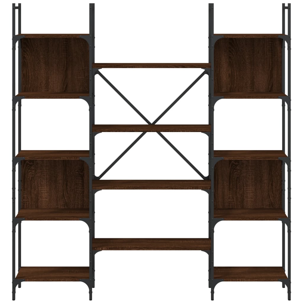 Libreria Rovere Marrone 155,5x24x166,5 cm in Legno Multistrato | homemem39