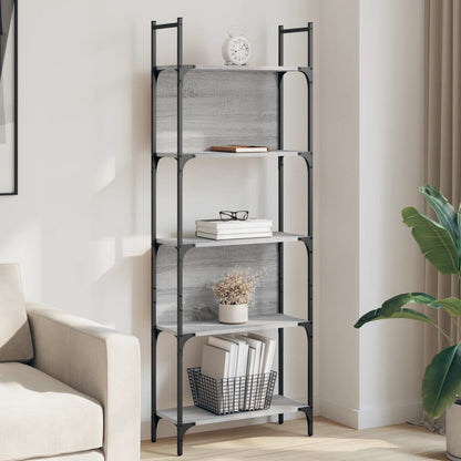 Libreria 5Ripiani Grigio Sonoma 60,5x24x166,5 Legno Multistrato | homemem39