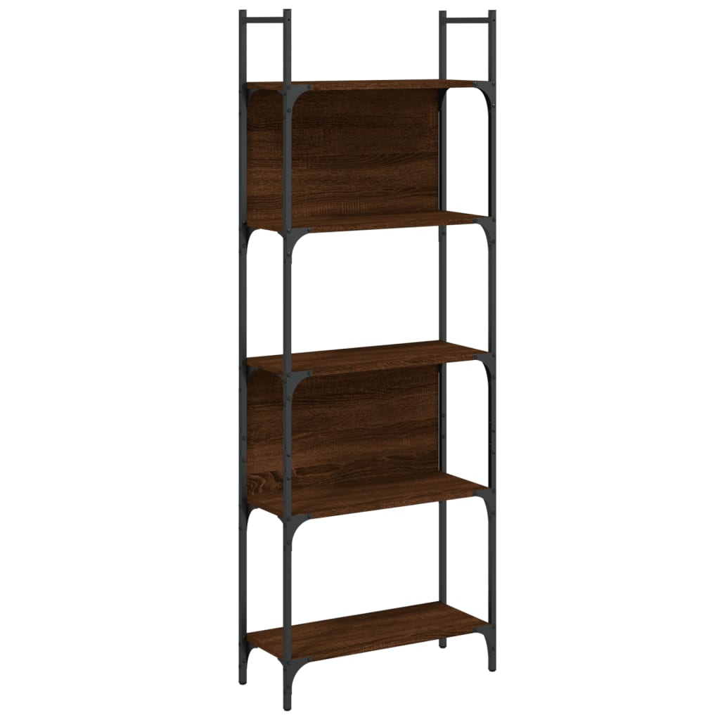 Libreria 5 Ripiani Rovere Marrone 60,5x24x166,5 cm Multistrato | homemem39