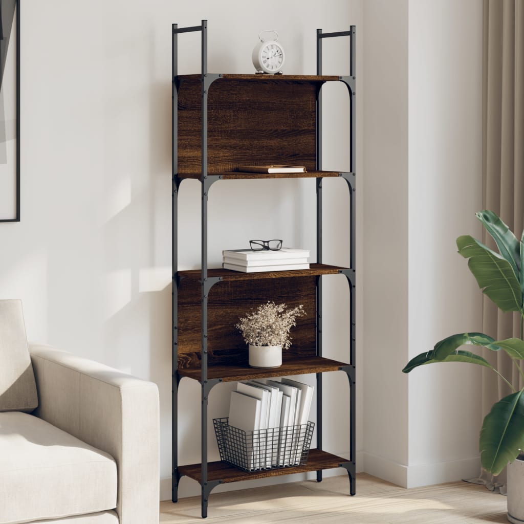Libreria 5 Ripiani Rovere Marrone 60,5x24x166,5 cm Multistrato | homemem39