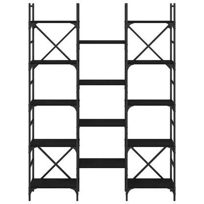 Libreria Nera 127,5x28,5x172,5 cm in Legno Multistrato | homemem39
