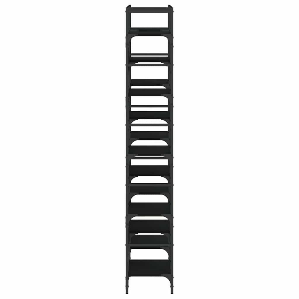 Libreria Nera 127,5x28,5x172,5 cm in Legno Multistrato | homemem39