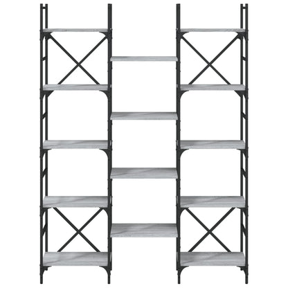 Libreria Grigio Sonoma 127,5x28,5x172,5 cm in Legno Multistrato