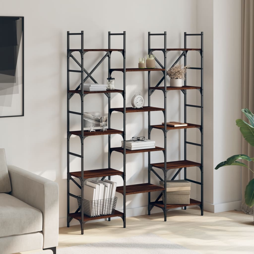 Libreria Rovere Marrone 127,5x28,5x172,5cm in Legno Multistrato | homemem39