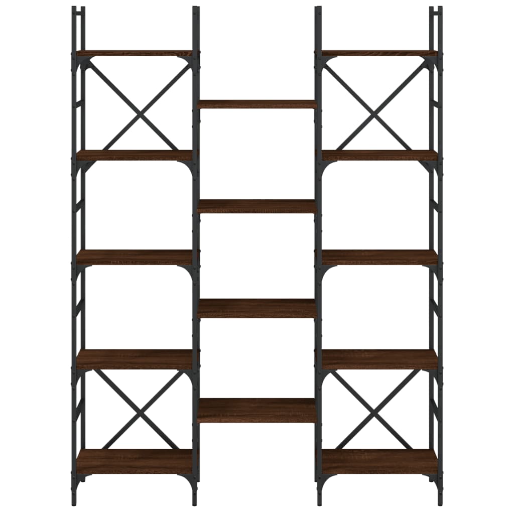 Libreria Rovere Marrone 127,5x28,5x172,5cm in Legno Multistrato | homemem39