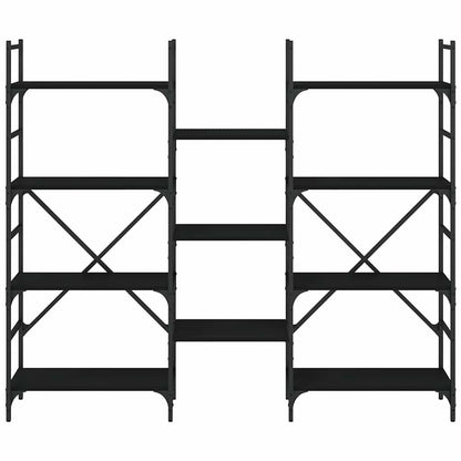 Libreria Nera 160x28,5x136,5 cm in Legno Multistrato | homemem39