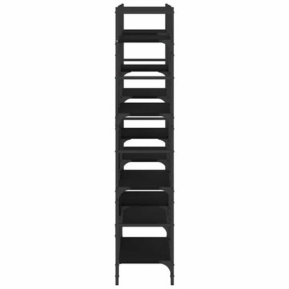 Libreria Nera 160x28,5x136,5 cm in Legno Multistrato | homemem39