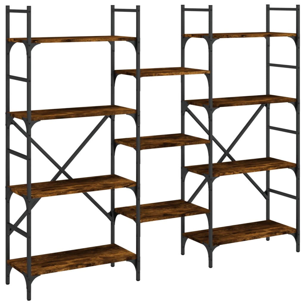 Libreria Rovere Fumo 160x28,5x136,5 cm in Legno Multistrato | homemem39