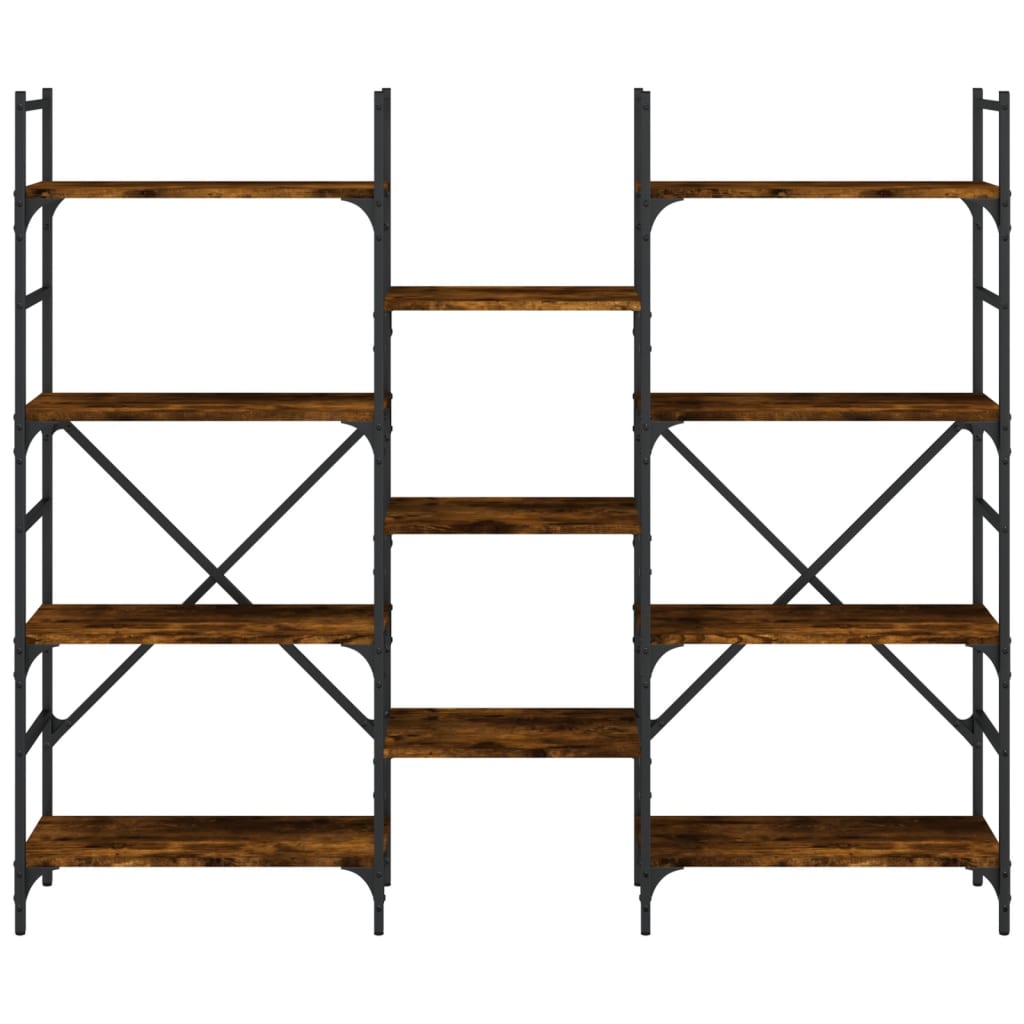 Libreria Rovere Fumo 160x28,5x136,5 cm in Legno Multistrato | homemem39