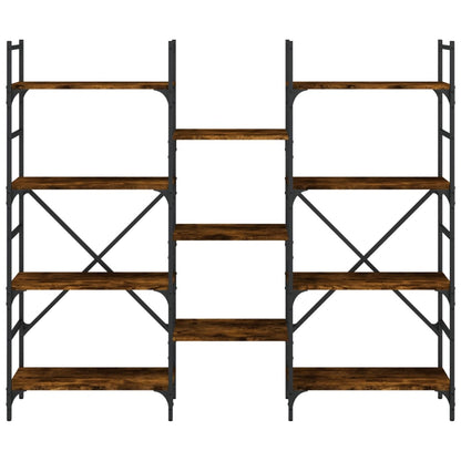 Libreria Rovere Fumo 160x28,5x136,5 cm in Legno Multistrato | homemem39