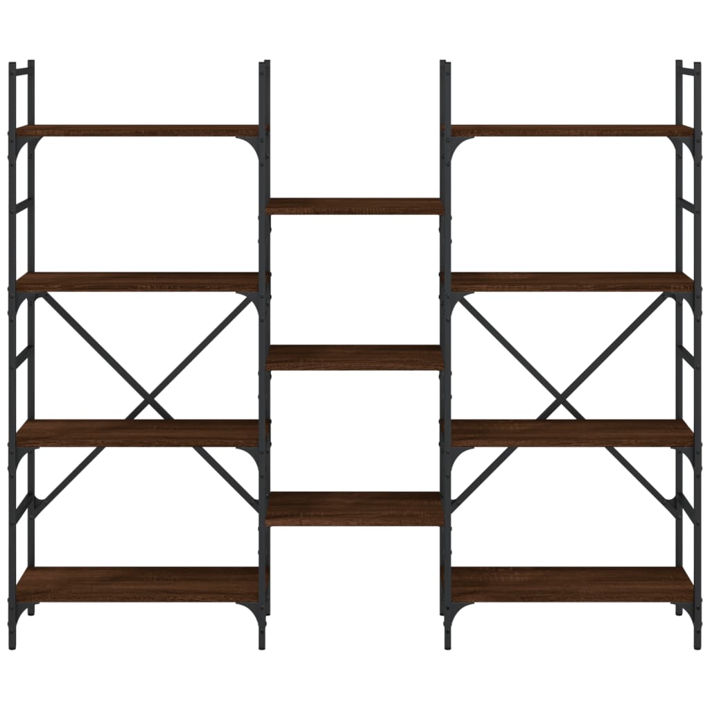 Libreria Rovere Marrone 160x28,5x136,5 cm in Legno Multistrato | homemem39