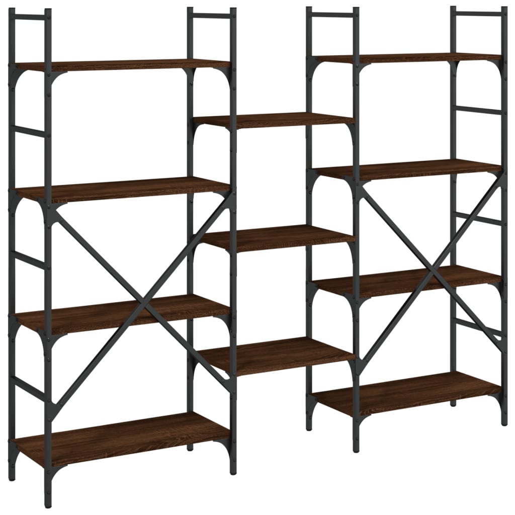 Libreria Rovere Marrone 160x28,5x136,5 cm in Legno Multistrato | homemem39